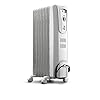 DeLonghi Oil Filled Radiant Heater 1500W Electric Space Heater Quiet and Portable with Anti Freeze Function and Safety Features TRH0715