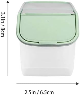 Hemoton Rice Storage Container, Plastic Large Rice Container Bin with Measuring Cup, Airtight Cereal Rice Dispenser, Flip-Top