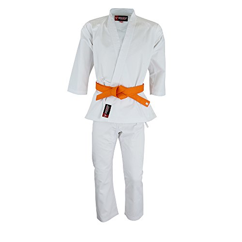 Twister Fight Wear Professional Double Stitch Strong Quality Training Student Karate Gi,Middleweight 8Oz With Free White Belt (White, 0000) #TOP15