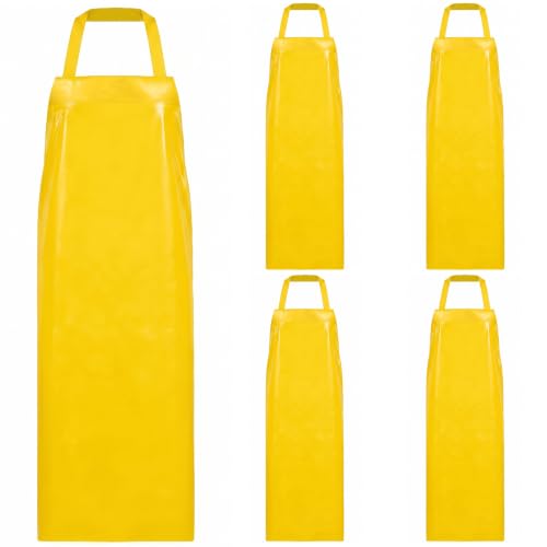 KLEEN Handler Waterproof TPU Bib Apron with Adjustable Neck, Yellow, 11.8 Mil