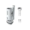 NANABIMIC 3 Inch Dual Flush Valve & Push Button Replacement Parts Kit for 2-Piece Toilet, Includes Flush Valve with Push Button and Bolts.