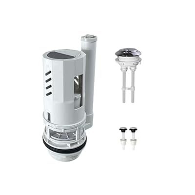 NANABIMIC 3 Inch Dual Flush Valve & Push Button Replacement Parts Kit for 2-Piece Toilet, Includes Flush Valve with Push Button and Bolts.