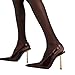 THESHY Women's Slingback Stiletto High Heels Square Toe Metal Buckle Pumps Backless Patent Leather Fashion Dress Shoes for Women Coffee