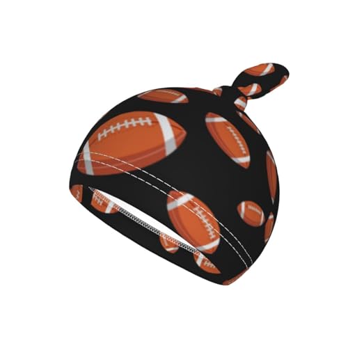 Image of Football Baby Stuff Swaddle Blankets Beanie Hat Sets, Soft and Stretchy Newborn American Football Blanket Swaddle Sack for Baby Shower Infant Boy and Girl