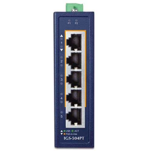 IGS-504PT Compact Industrial 4-Port 10/100/1000T 802.3at PoE + 1-Port 10/100/1000T Ethernet Switch (-40~75C) miniatura 2