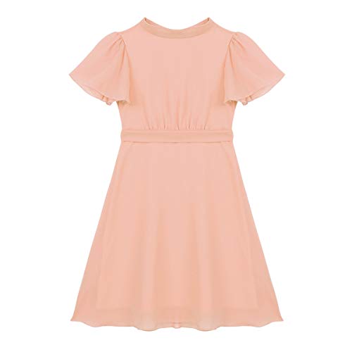 iiniim Kids Big Girls Ruffled Short Sleeves Chiffon Dress for Wedding Birthday Party Summer Casual Daily wear3