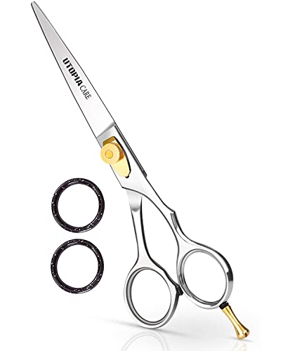 Peluquero/salón profesional Razor borde del corte del pelo Scissors / tijeras (6 1/2 pulgada, forjada) con fina tornillo de tensión ajustable - apoyadedos desmontable - acero inoxidable japonés - por Utopia Care (6.5" Scissor) Cover
