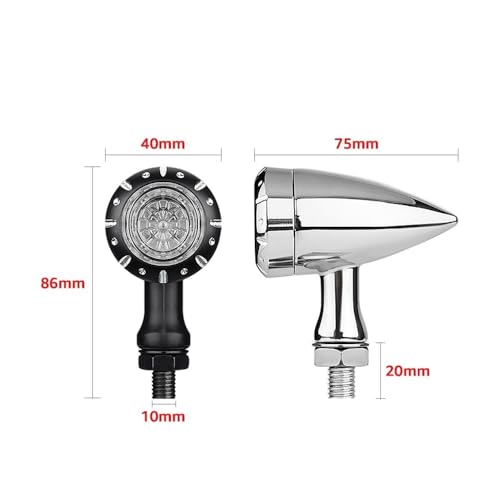 Clignotant LED moto avec feu de course dynamique et lampe de stop flash 10mm