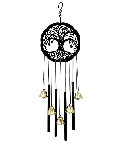 Wind Chime Metal Tree of Life Outdoor Garden Decor Rustic Outside Sympathy Wind Chimes Gifts for Mother, Yard Hanging Decor, Sweet Tones, 26 Deep with S Hook for Balcony, Patio, Indoor