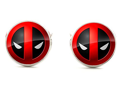 Deadpool Cufflinks, Comic Book Superhero Film Jewellery Gifts for Men