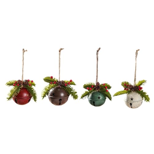 Lnfxkvva 4 cascabeles de Navidad tradicionales para árbol de Navidad, campanas de trineo de metal, como se muestra para decoraciones navideñas