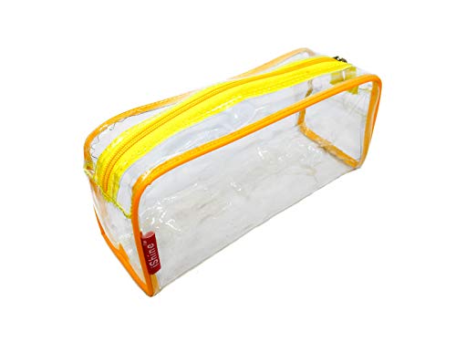 Image of iShine Multipurpose Travel Morning Zipper Pouch for Men and Women Transparent Medium (Pack of 3, Yellow)
