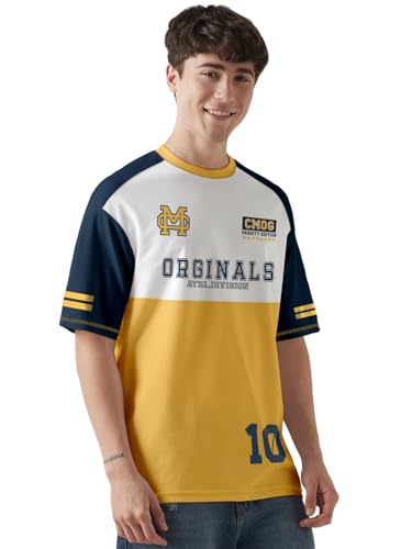 Image of crazymonk Base Ball Team Graphic Printed Oversized T-Shirt - Multi Color