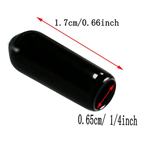 Image of 50pcs Vinyl Flexible End Caps, Rubber End Caps | Black Bolt Screw Thread Protector Safety Cover (1 /4 Inch 6.5 mm)