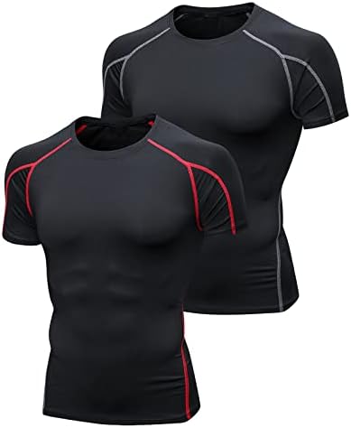Niksa 2 Piezas Camisetas de Fitness Compresión Ropa Deportiva Man...