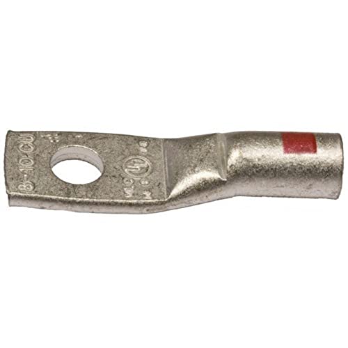 Morris 94020 Short Barrel Compression Lug, Copper, 1 Hole, 6 STR, 5/16 Stud.204-.297 ID-OD, 1.77-inch Length, Blue, 2-Pack