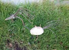 Zen Man Vogel,Garten Figuren, Natur Stein,Metall Gartendeko, Deko,Tier, Eisen,