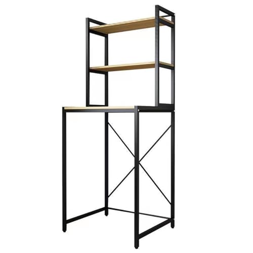 Armadietto portaoggetti sopra il WC, scaffale organizer a 3 ripiani, soluzione salvaspazio per bagno, design elegante per lavanderia e bagno