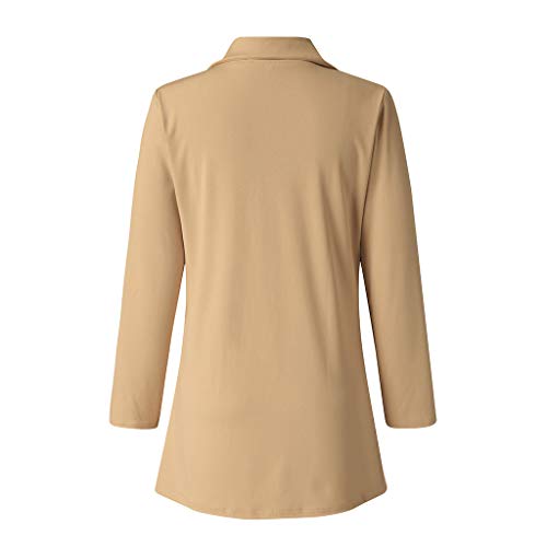 WUAI-Women Plus Size Blazers Long Open Front Work Office Stretchy Suit Jackets Cardigans Coats4