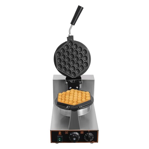 Commercial Bubble Waffle Maker,1300W Non-Stick Hexagonal Egg Bubble Puff With 180°Rotatable,122-572?/50-300? Adjustable,Double-Sided Stainless Steel Waffle Maker Machine For Snack Shops, Restaurants