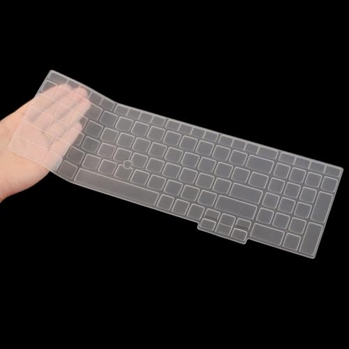 Image of OJOS Keyboard Cover for Lenovo Thinkpad E15 Gen 4 3 2 1, L15 Gen 3 2 1, T15 Gen 2, P15S P52 P52S P72 P53 P73 P15v Gen 3 2 1, Thinkpad T590 E580 E590 E595 T570 T580 Keyboard Skin Protector - Clear