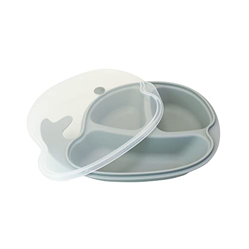 Prato Infantil Baleia Colors Cinza, Clingo, Cinza