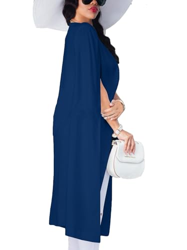 LYANER Women's Cape Long Sleeve Work Wear Blazer Jackets Long Cape Coat2
