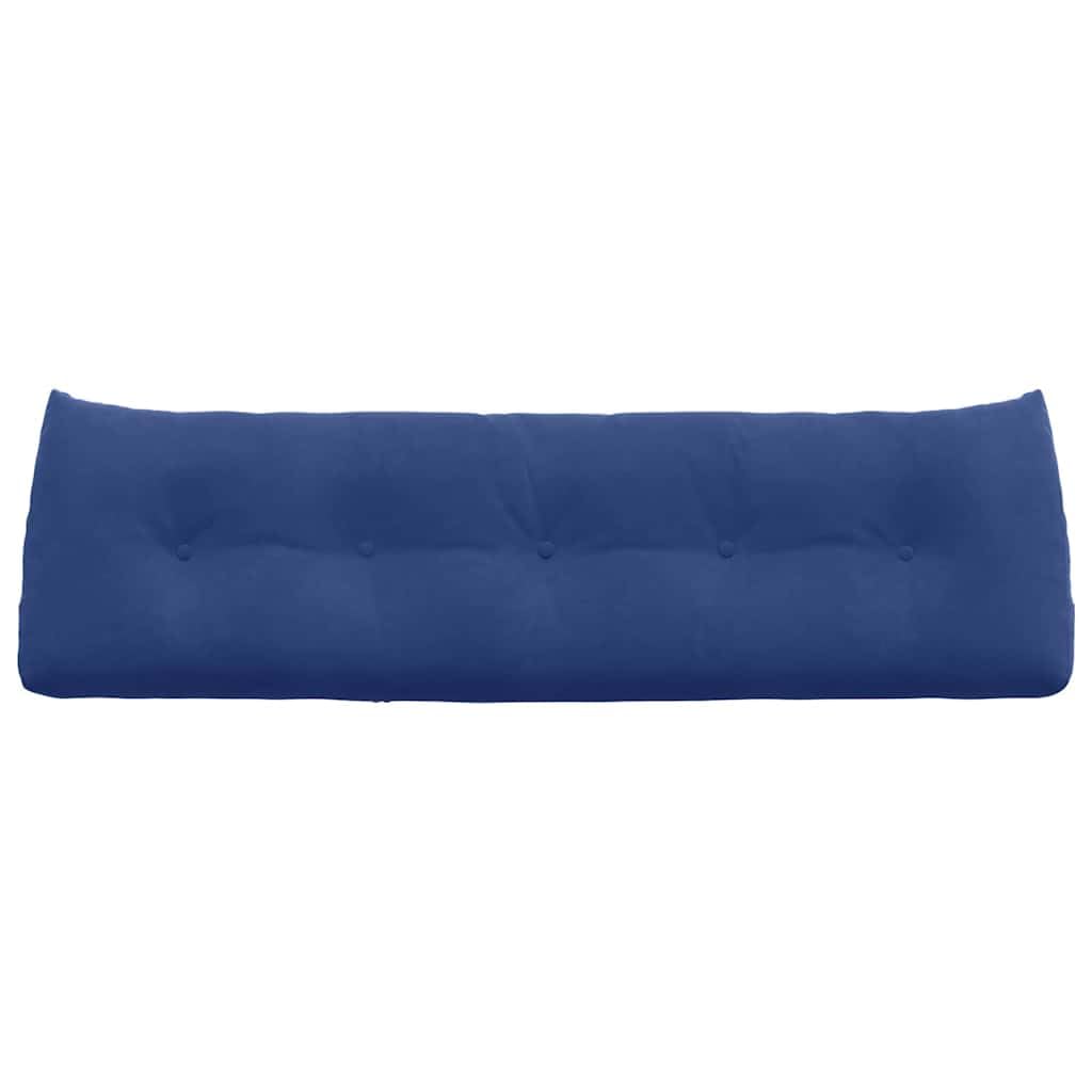 Rückenkissen Polizeiblau 160 x 24 x 50 cm Samt Lesekissen Keilkissen für Bett und Sofa, Ergonomische Rückenlehne mit Seitentasche und Abnehmbarem Bezug für Schlafzimmer und Büro