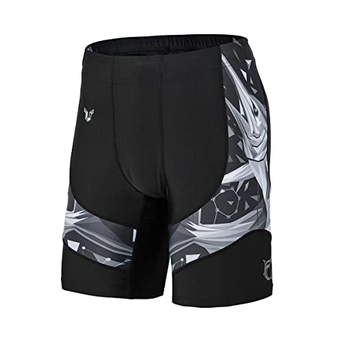 HUGE SPORTS Herren Splice Schwimmhose Kompression Jammer Lang Wilde Serie (Schwertfisch,XL) Cover