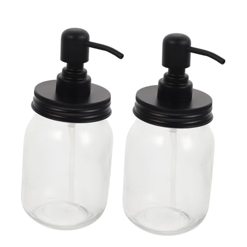 SOLUSTRE 2pcs Mason Jar Dispenser Bottles with Syrup Lids Multifunctional Honey Storage Jars Wide Mouth Design Easy to Clean Packaging for Jam and Sauces