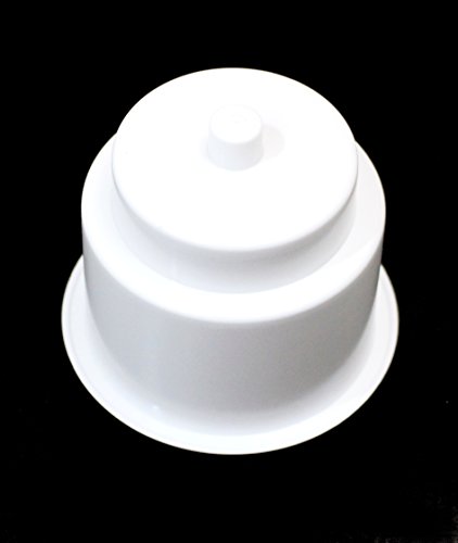 Portavasos plástico blanco universal 3 5/8 pulgadas con orificio de drenaje miniatura 3