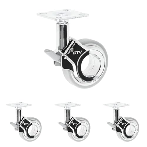 Roulettes pivotantes avec frein 60 mm GTV acier et plastique