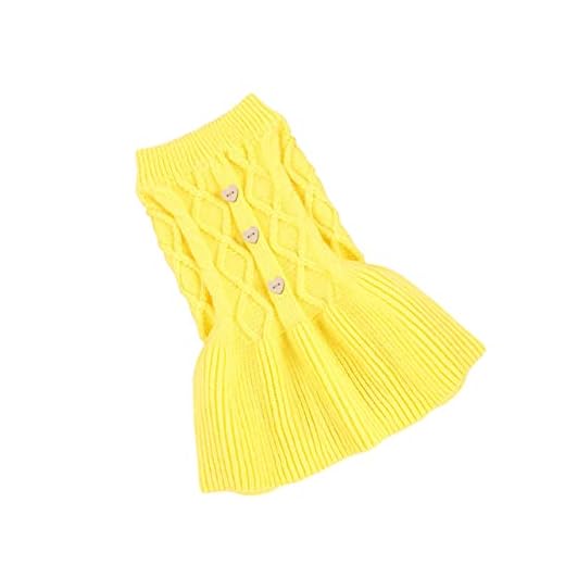 POPETPOP 1Pc XXS Ropa De Tamaño Amarillo Primavera Vestido Perro Cómodo Lana Encantador Gato Suéter De Piernas