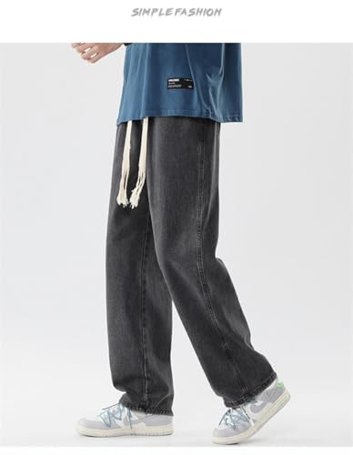 Jeans Pants Trousers Denim Summer Thin Drawstring Rubber High Street Port Style Trendy Men's Versatile3