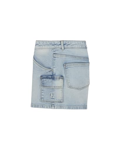 Calvin Klein Girls' Relaxed Fit Stretch Denim Jean Cargo Shorts2