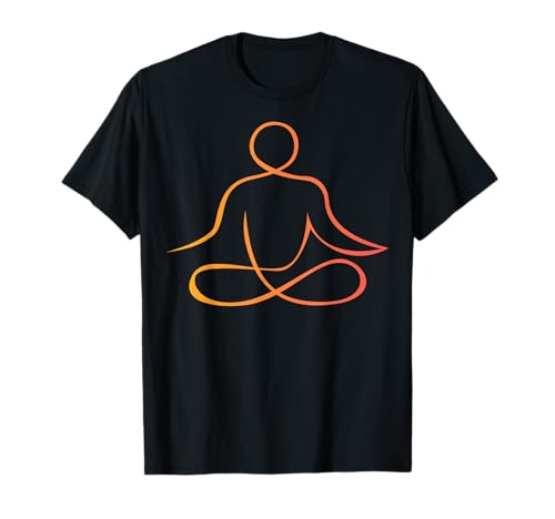Linea di Yoga Linea di Meditazione Figura Meditazione Maglietta