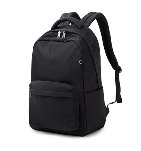 Acmebon Mädchen Klassische Schule Rucksack Solid Farbe Buch Tasche für Teenager Casual Daypack Schwarz