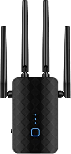 Image of WiFi Extender Signal Booster, Dual Band 5.8GHz&2.4GHz, WiFi Booster Covers Up to 10000 Sq.ft, 1.2Gbps WiFi Repeater with Ethernet Port, 1-tap Setup, 1200M-99A