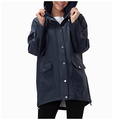 Rokka&Rolla Women's Waterproof Hooded Rain Jacket Outdoor Hiking Windbreaker Raincoat2