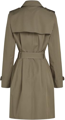 Tommy Hilfiger Damen Trenchcoat Cotton Slim Fit Kurz, Braun (Tundra Brown), 32 – Ansicht 5