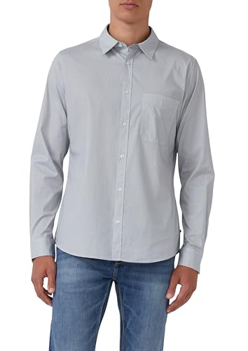 s.Oliver Slim Fit: Fein gemustertes Baumwollhemd mit Kentkragen