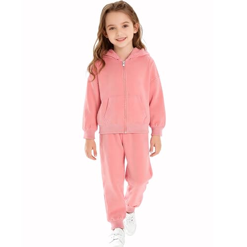 Image of Toddler Girls Boy Clothes Set Fleece Hooded Outfits Casual Sweatsuits Kids Jogger Tracksuits 6M-12Y