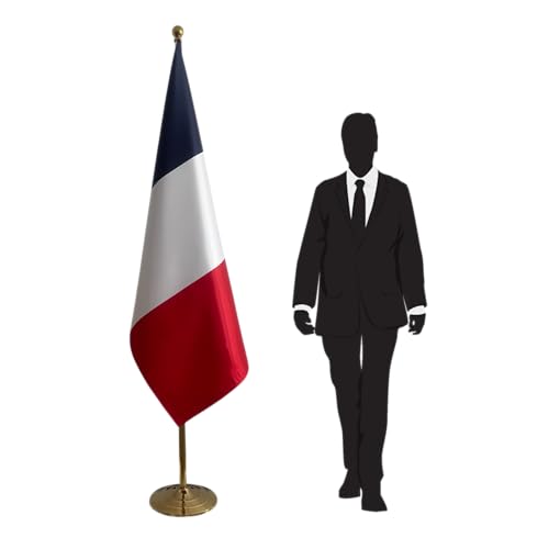 Drapeau France sur pied avec mât – Couleurs officielles fidèles, pied stable et mât solide...