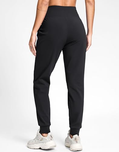 Image of G Gradual Women's Fleece Lined Joggers with Zipper Pocket Water Resistant Running Hiking Pants Winter Warm Thermal Sweatpants