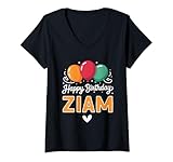 Photo Gallery donna buon compleanno dicendo ziam maglietta con collo a v Photo Gallery donna buon compleanno dicendo ziam maglietta con collo a v