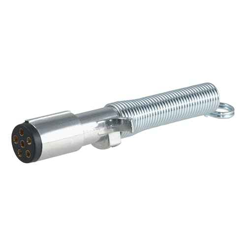 CURT 58082 Trailer-Side 6-Pin Round Wiring Harness Plug with Spring