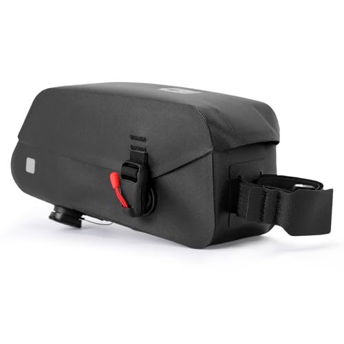 Sac supérieur étanche haut de gamme pour cadre de vélo noir minimaliste
