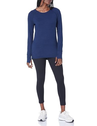 Image of Amazon Essentials Womens Brushed Tech Stretch Long-Sleeve Crewneck Shirt (Available in Plus Size)