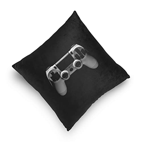 Oyihfvs Video Game Joystick Gamepad In Grey Isolated On Black Square Pillowcase Cushion Cover, Soft Breathable Bed Pillow Case Cover For Couch Home Sofa Bedroom Office Car Decor 16X16 Inches #TOP4