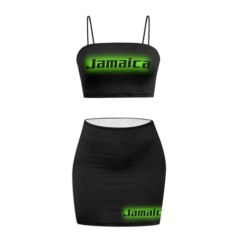 Image of 2025 Sexy Spaghetti Strap Crop Tops and Bodycon Skirt Casual 2 Piece Set S-4XL